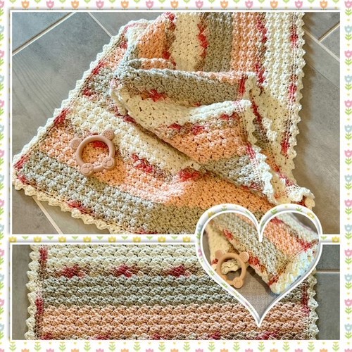 New blanket handcrafted - blanket, peach